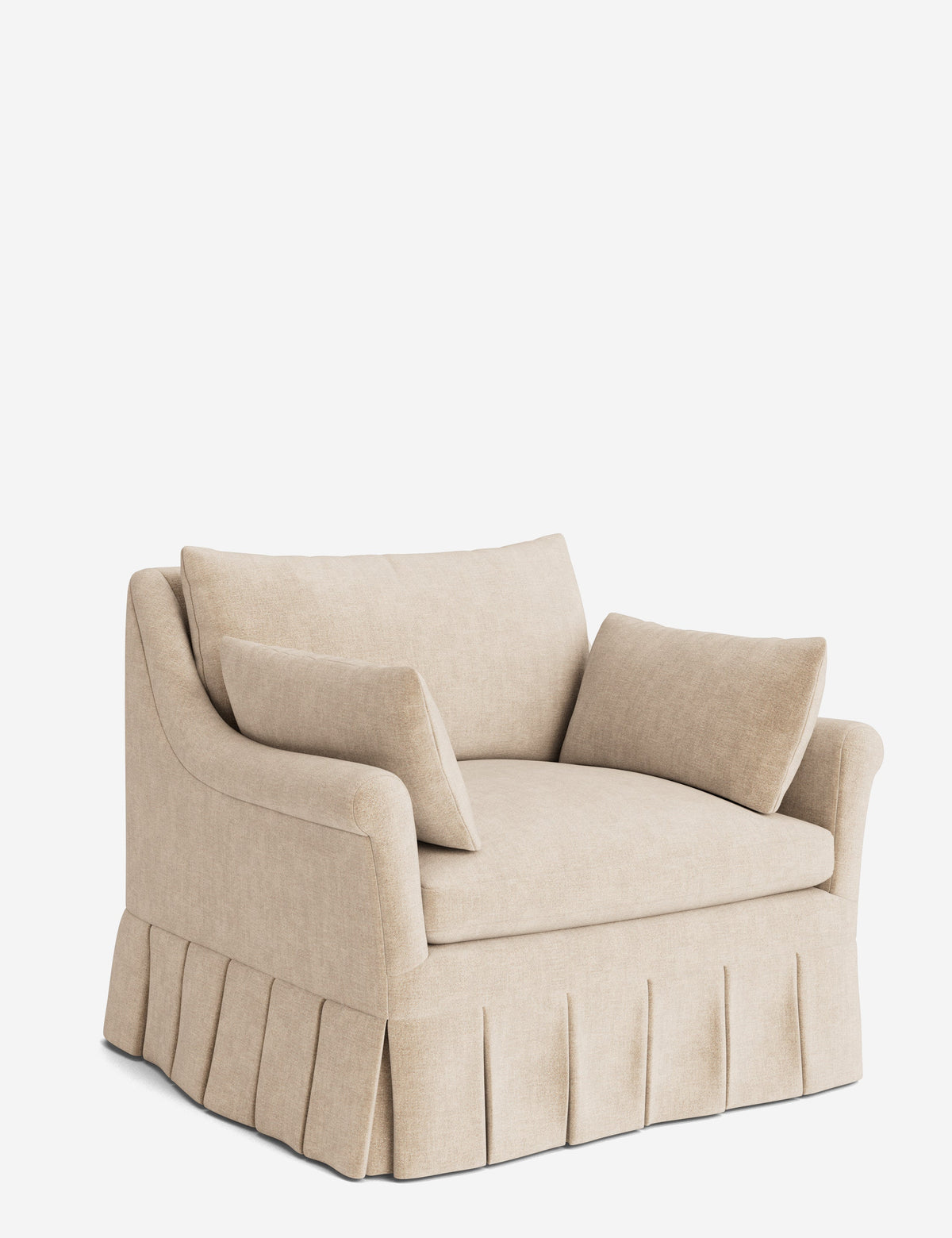 Portola Rolled Arm Pleated Accent Chair