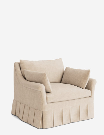 Portola Rolled Arm Pleated Accent Chair