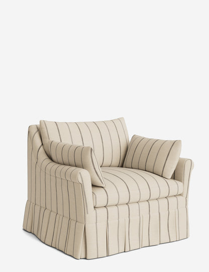 Portola Rolled Arm Pleated Accent Chair