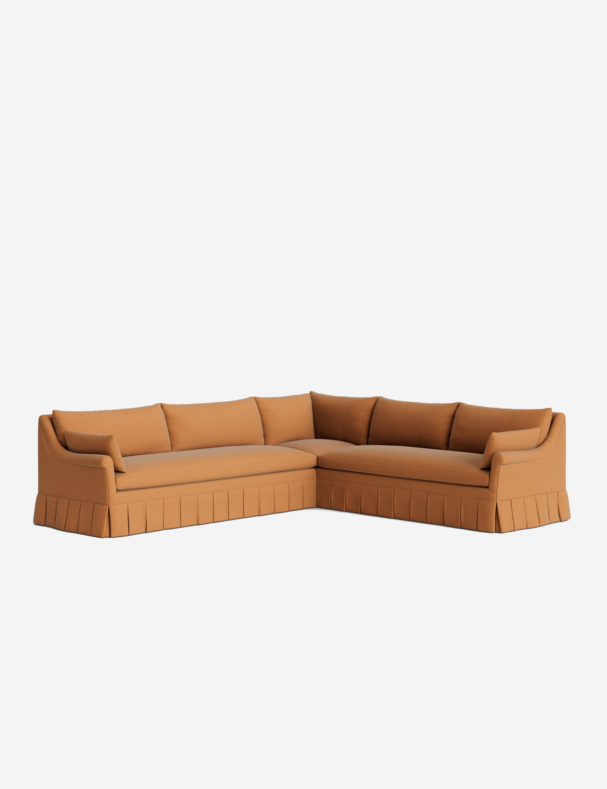 Portola Rolled Arm Pleated Sectional Sofa