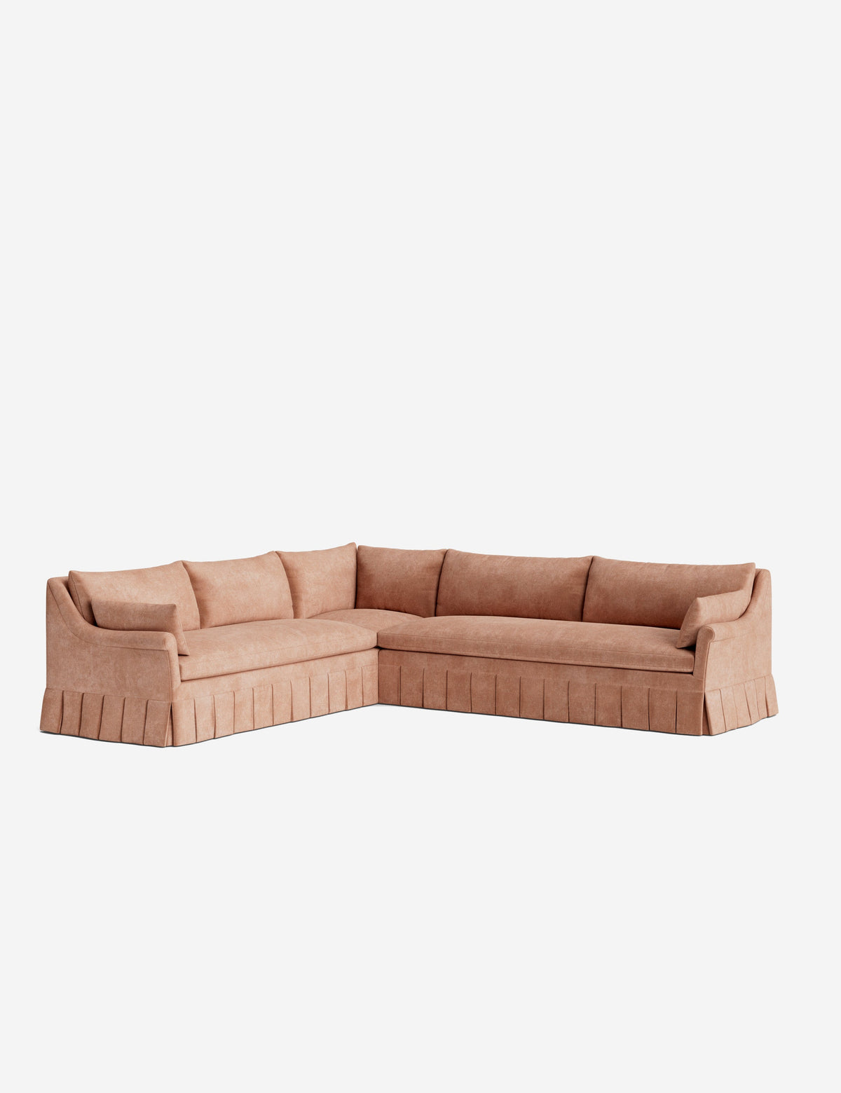 Portola Rolled Arm Pleated Sectional Sofa