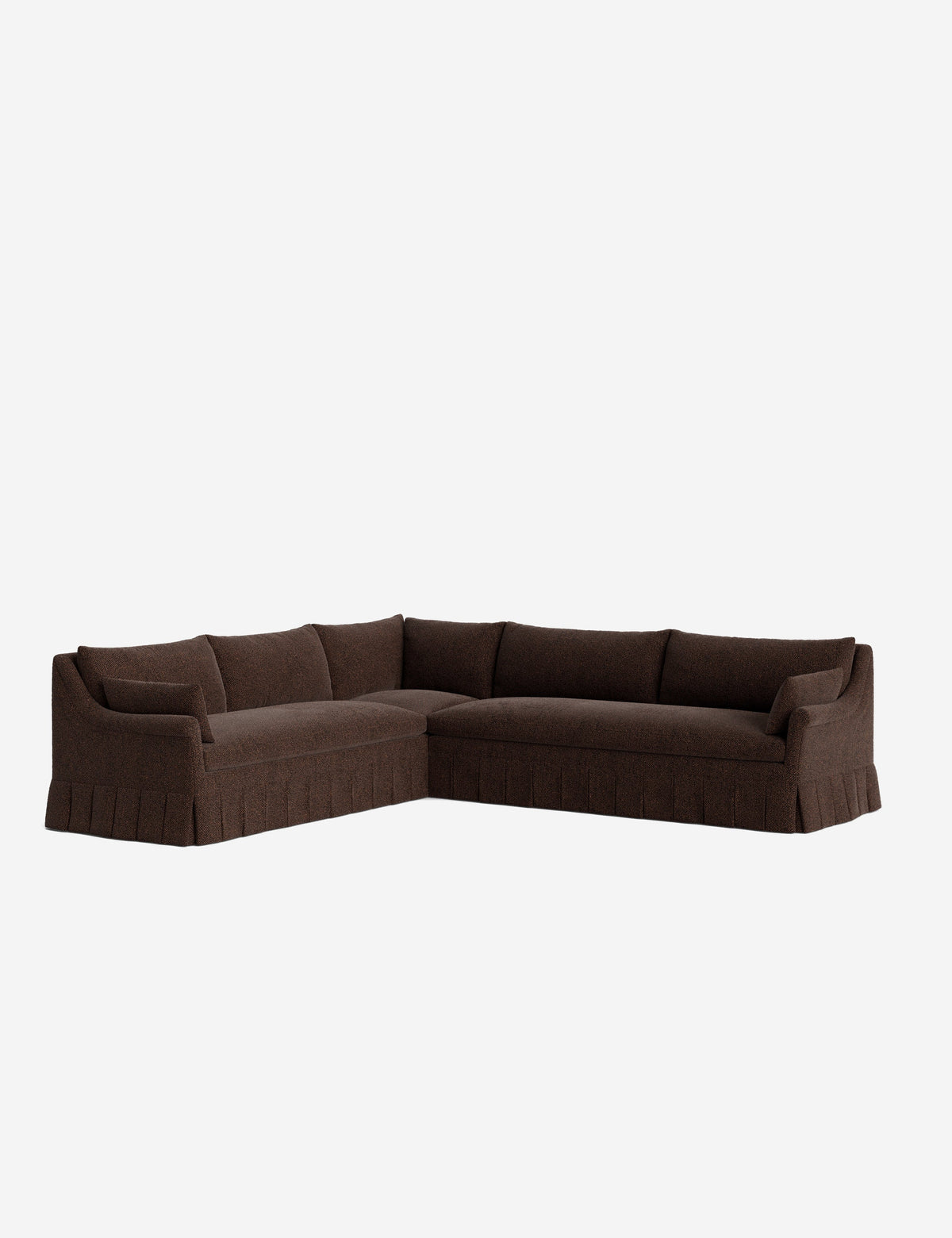 Portola Rolled Arm Pleated Sectional Sofa