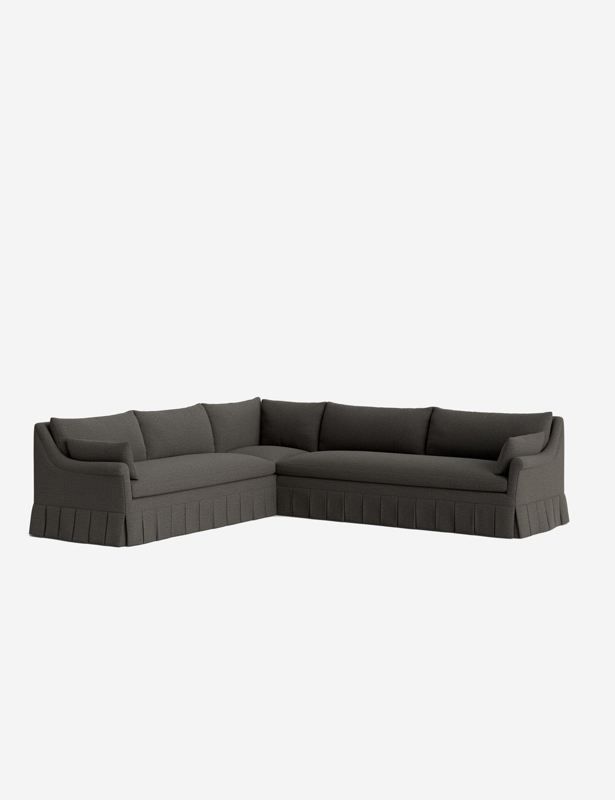 Portola Rolled Arm Pleated Sectional Sofa
