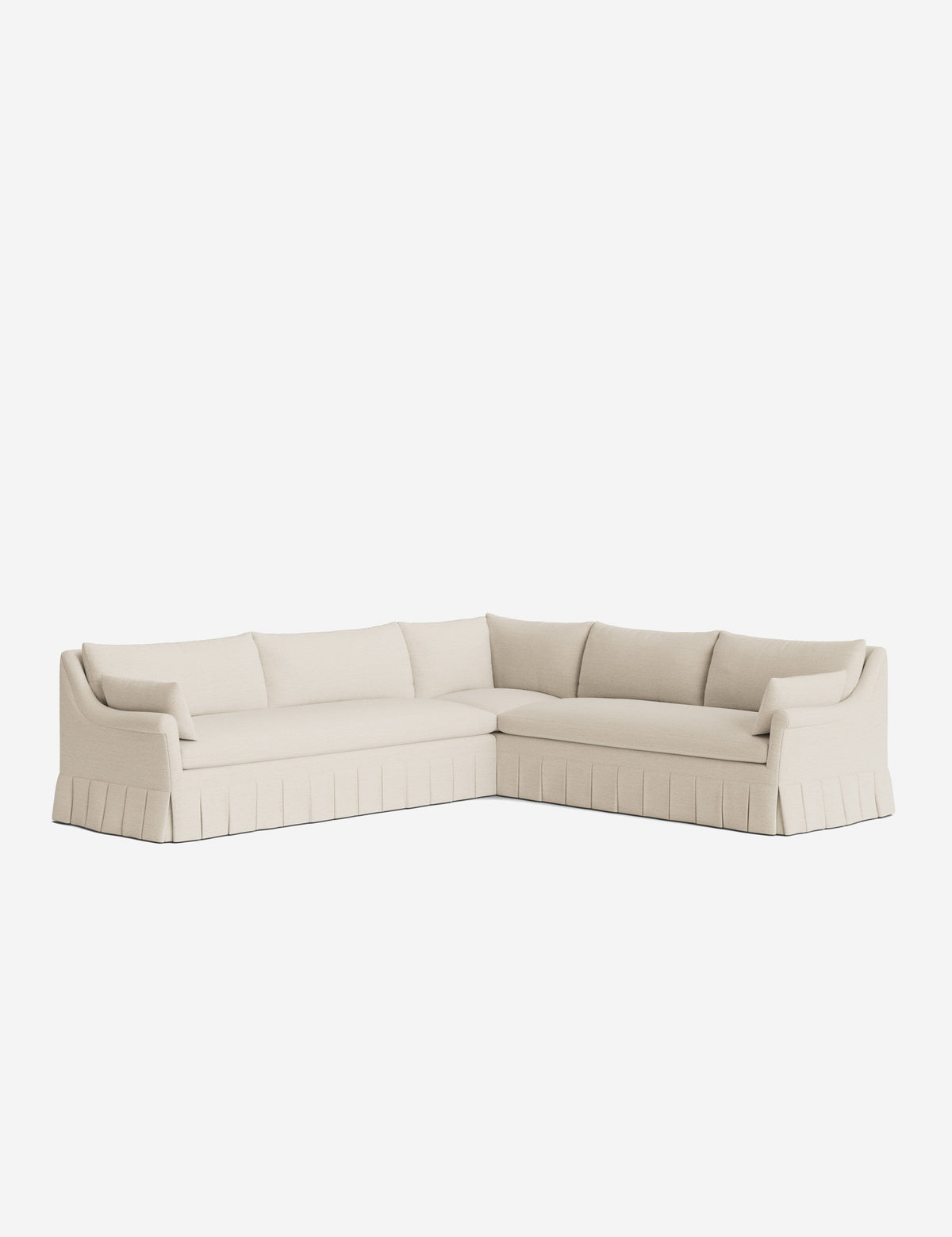 Portola Rolled Arm Pleated Sectional Sofa