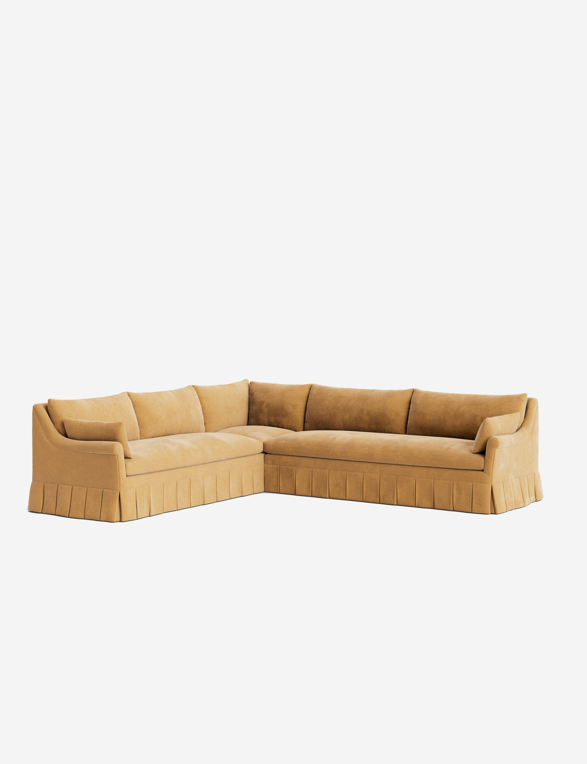 Portola Rolled Arm Pleated Sectional Sofa