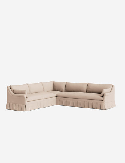 Portola Rolled Arm Pleated Sectional Sofa