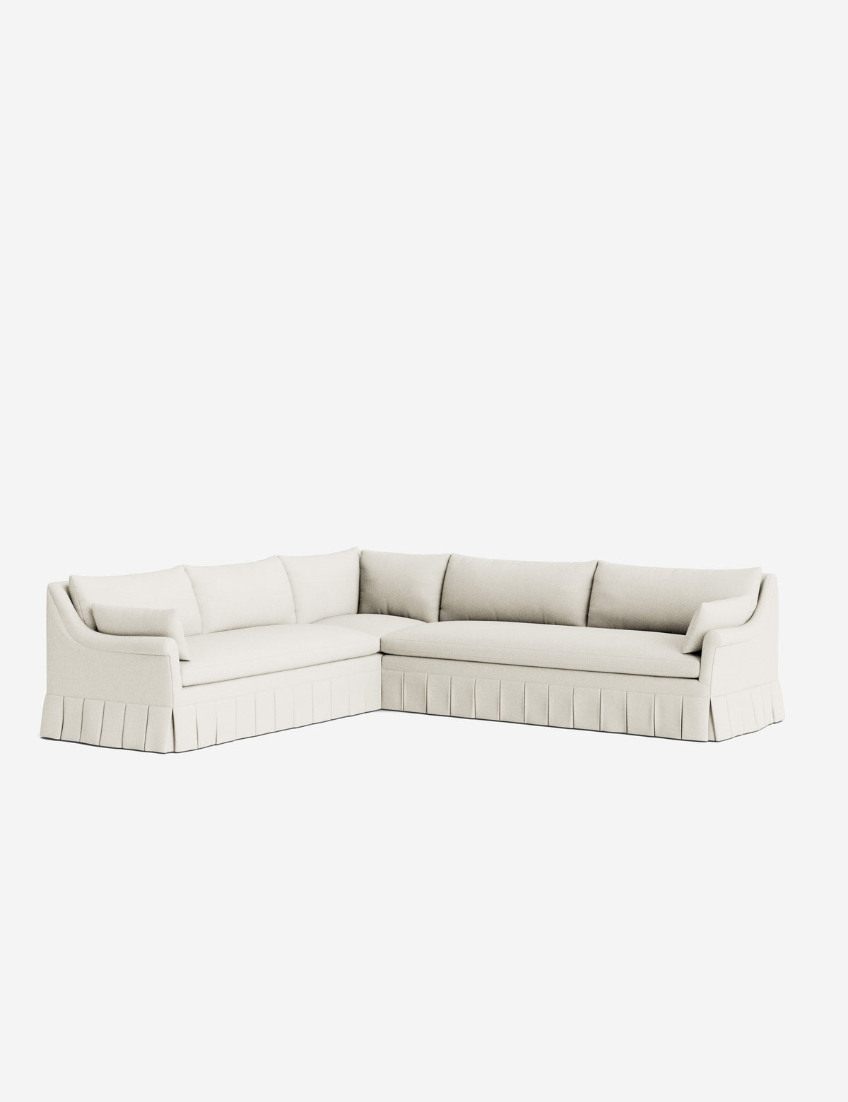 Portola Rolled Arm Pleated Sectional Sofa