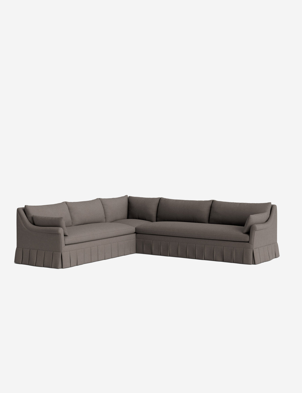 Portola Rolled Arm Pleated Sectional Sofa
