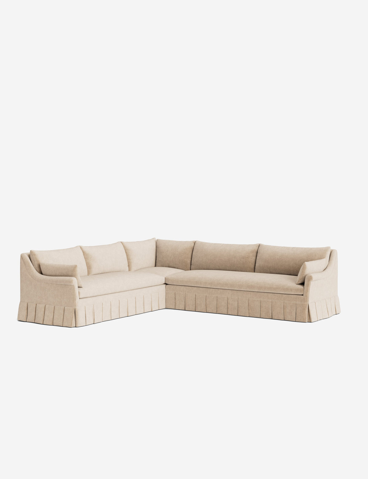 Portola Rolled Arm Pleated Sectional Sofa