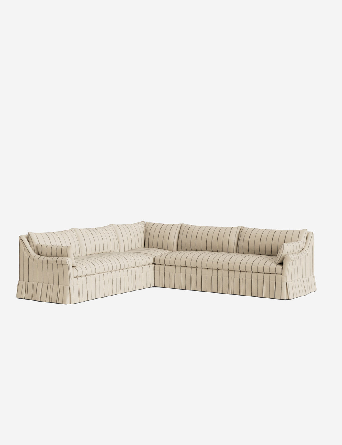 Portola Rolled Arm Pleated Sectional Sofa