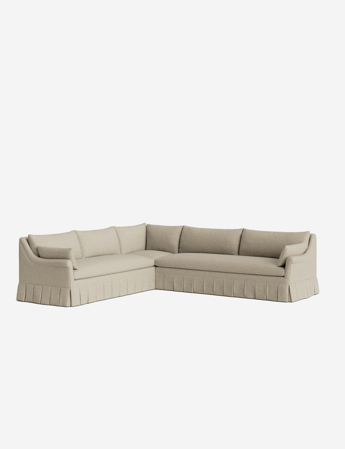 Portola Rolled Arm Pleated Sectional Sofa