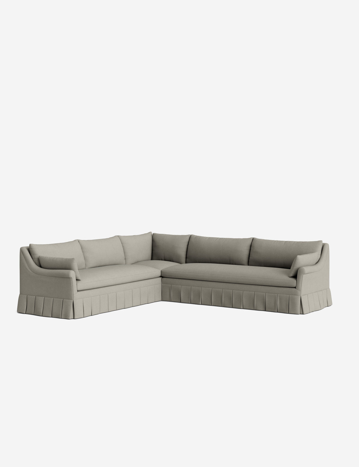 Portola Rolled Arm Pleated Sectional Sofa