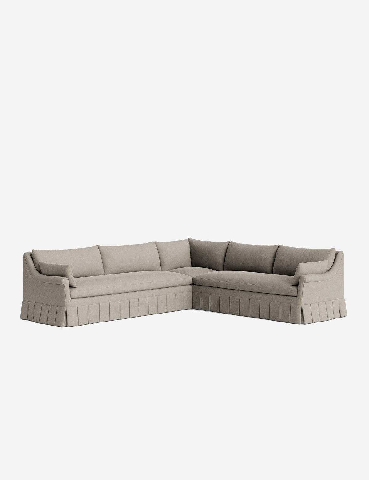 Portola Rolled Arm Pleated Sectional Sofa