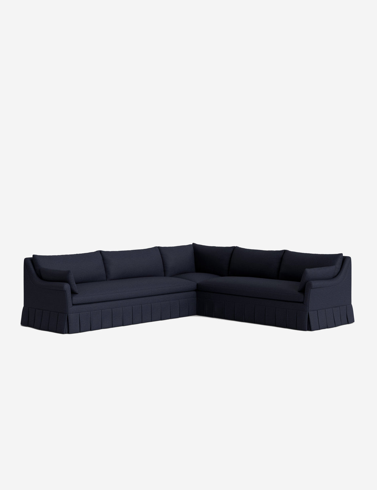 Portola Rolled Arm Pleated Sectional Sofa