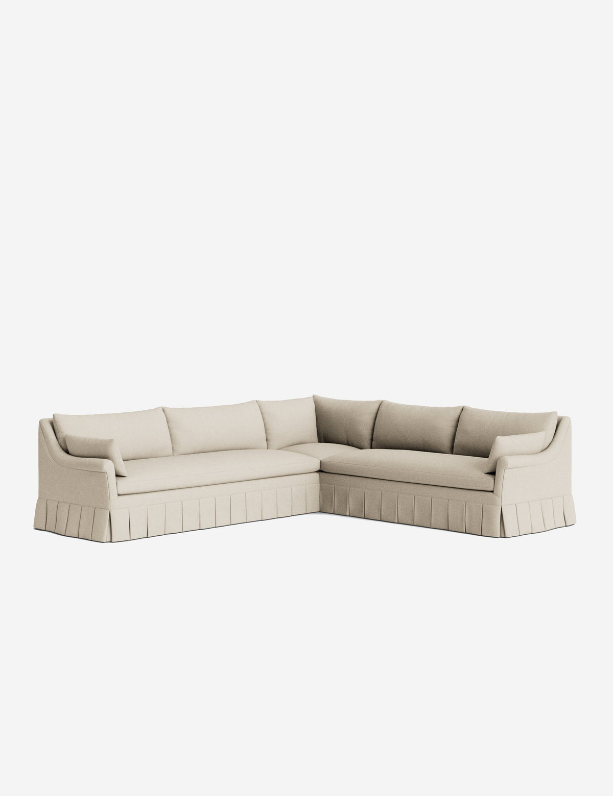 Portola Rolled Arm Pleated Sectional Sofa