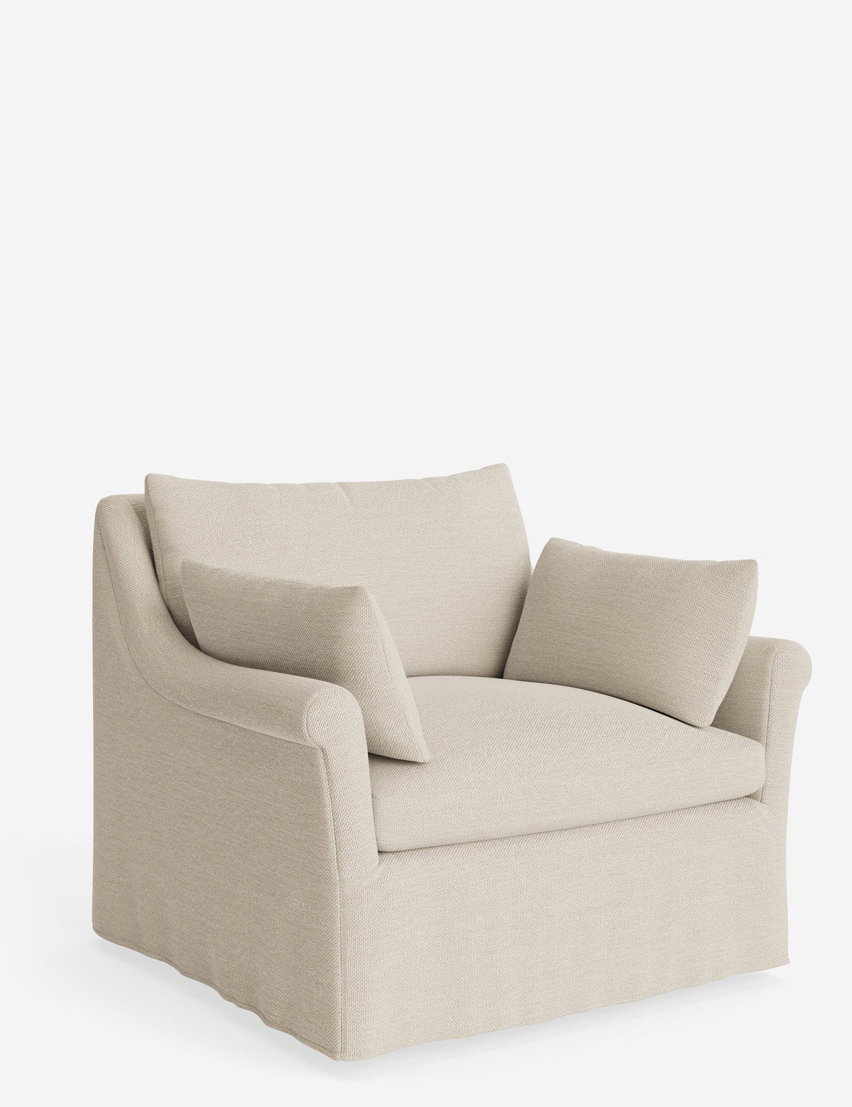 Portola Rolled Arm Slipcover Chair