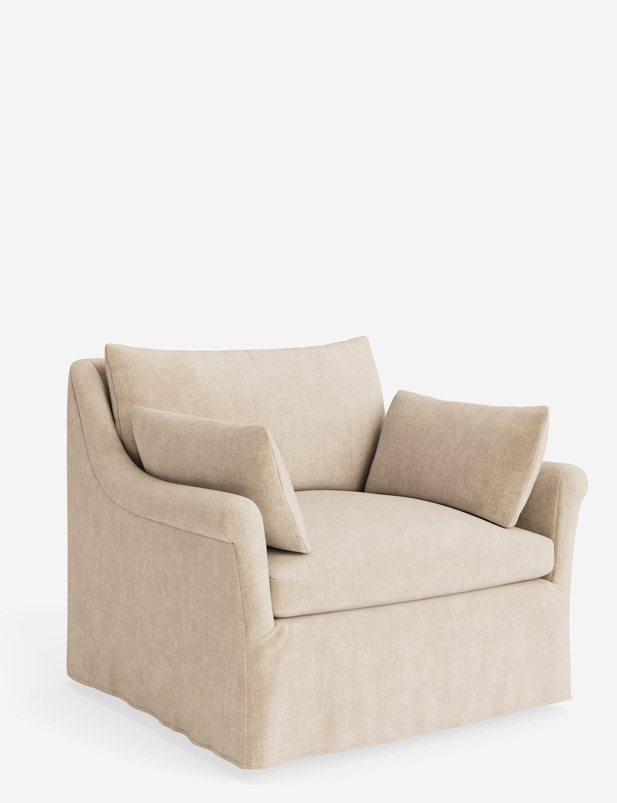 Portola Rolled Arm Slipcover Chair