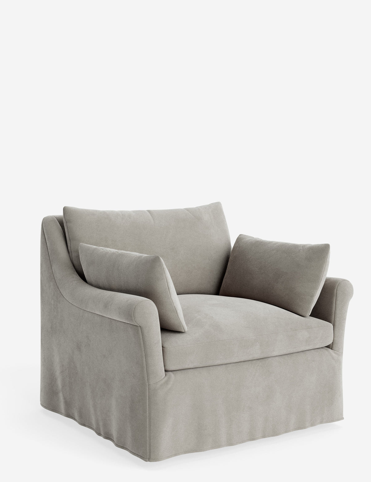 Portola Rolled Arm Slipcover Chair