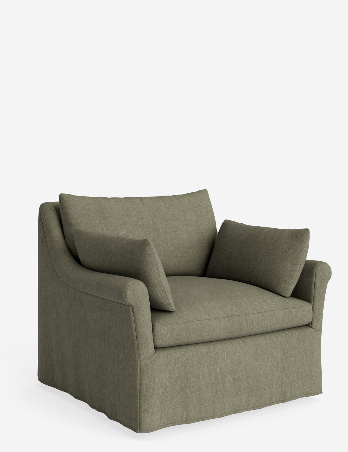 Portola Rolled Arm Slipcover Chair