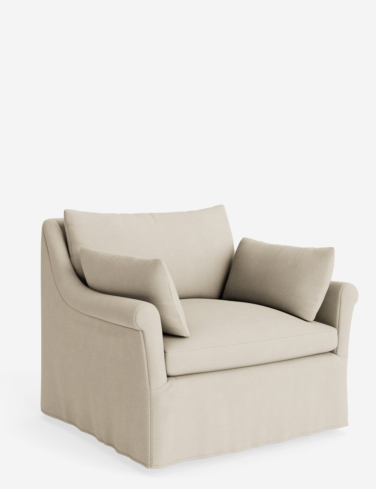 Portola Rolled Arm Slipcover Chair