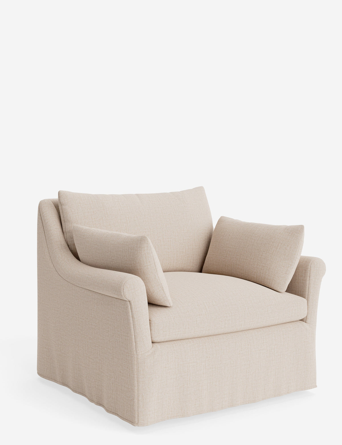Portola Rolled Arm Slipcover Chair