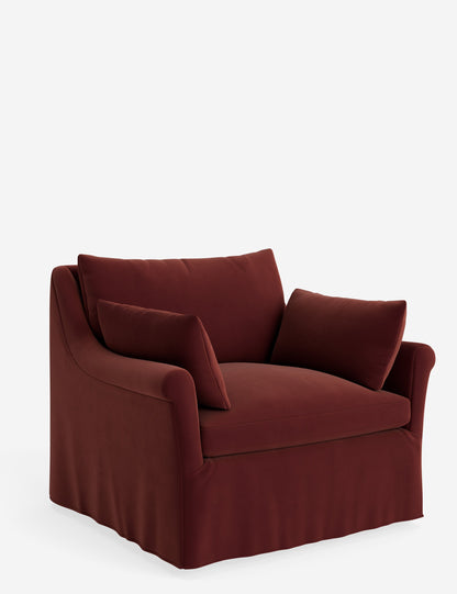 Portola Rolled Arm Slipcover Chair