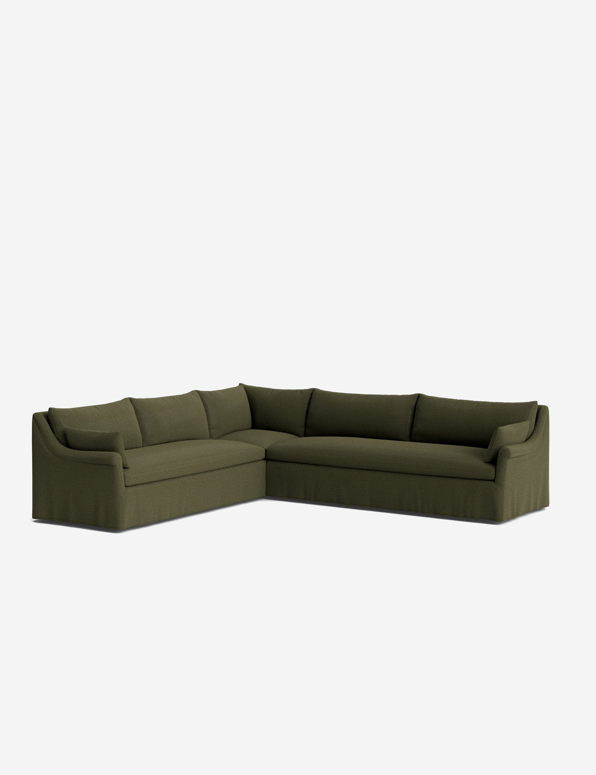 Portola Rolled Arm Slipcover Corner Sectional Sofa
