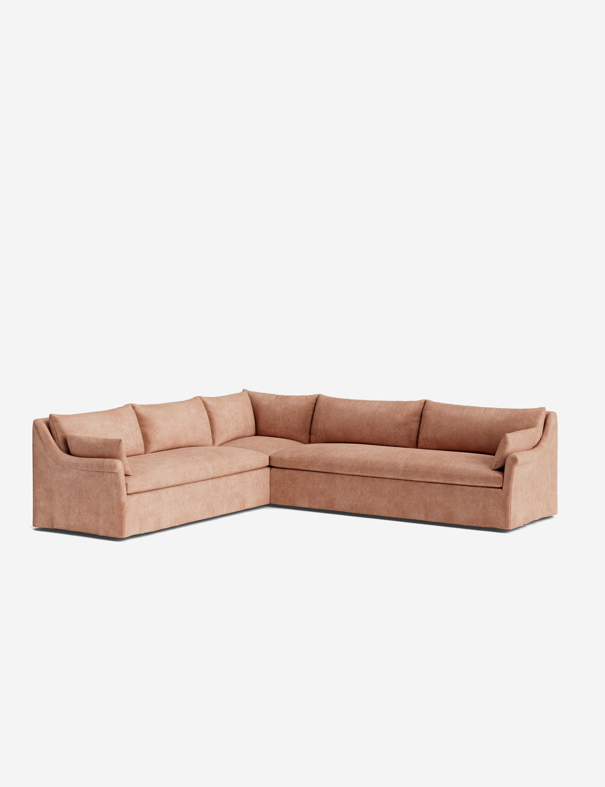 Portola Rolled Arm Slipcover Corner Sectional Sofa