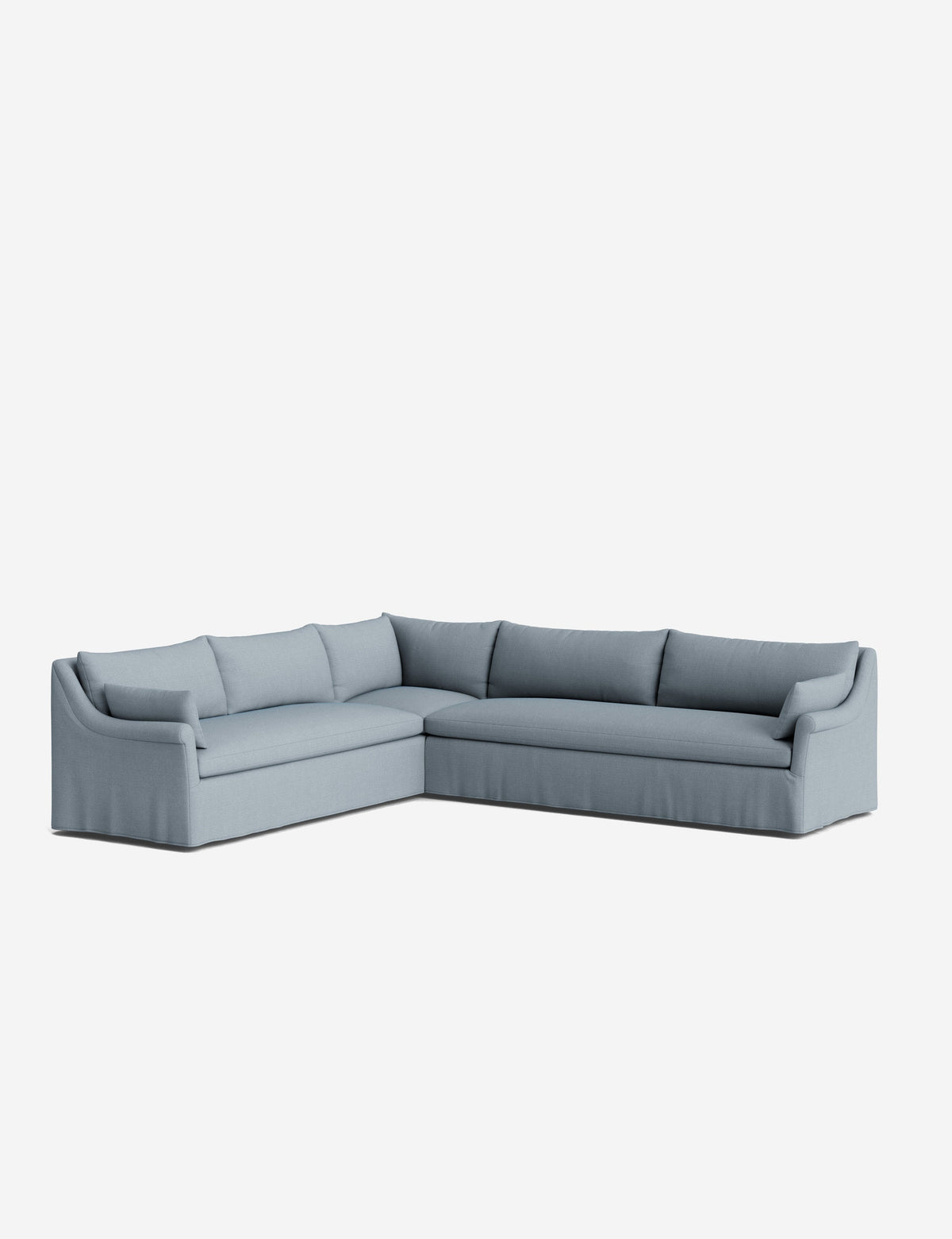 Portola Rolled Arm Slipcover Corner Sectional Sofa