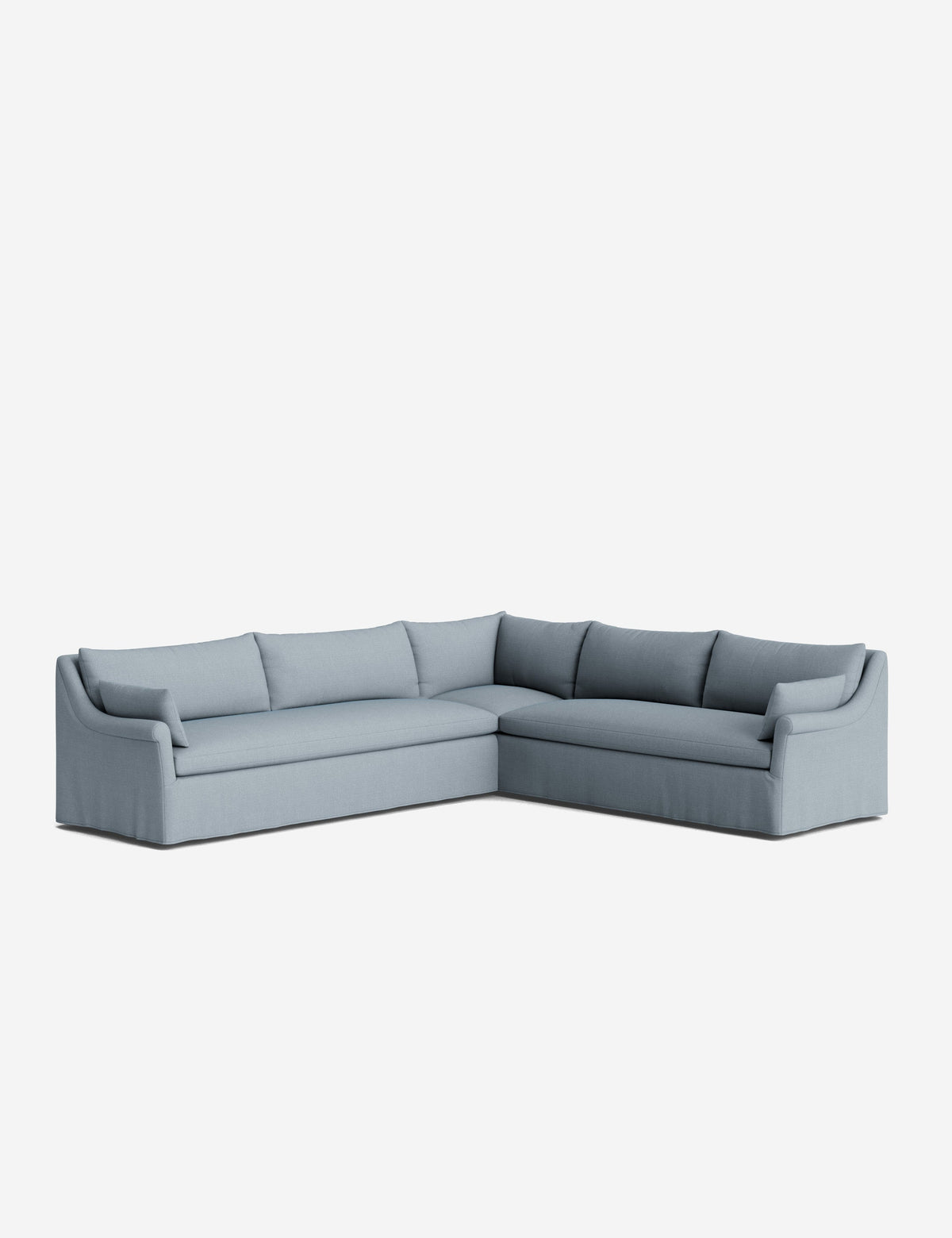 Portola Rolled Arm Slipcover Corner Sectional Sofa