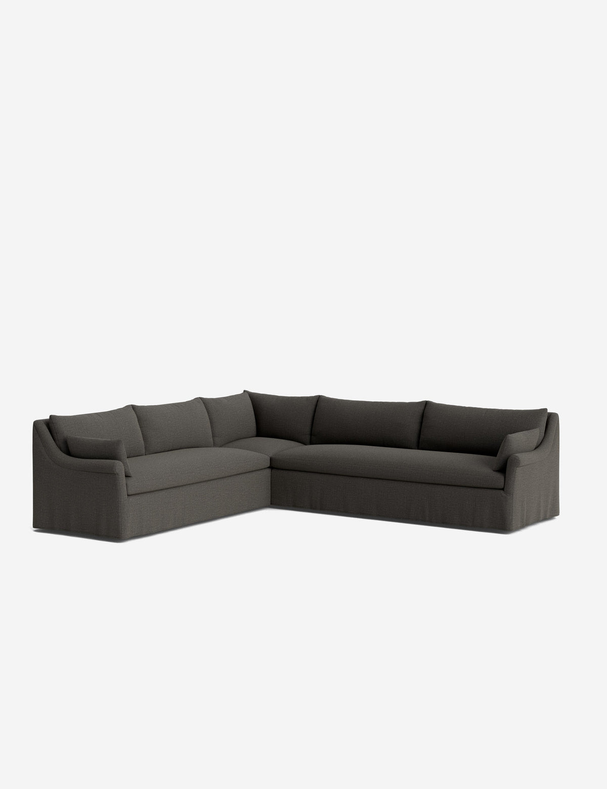 Portola Rolled Arm Slipcover Corner Sectional Sofa
