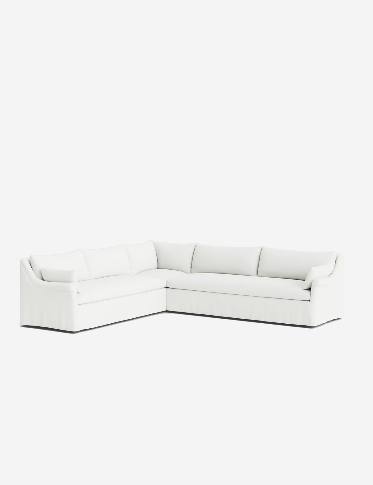 Portola Rolled Arm Slipcover Corner Sectional Sofa