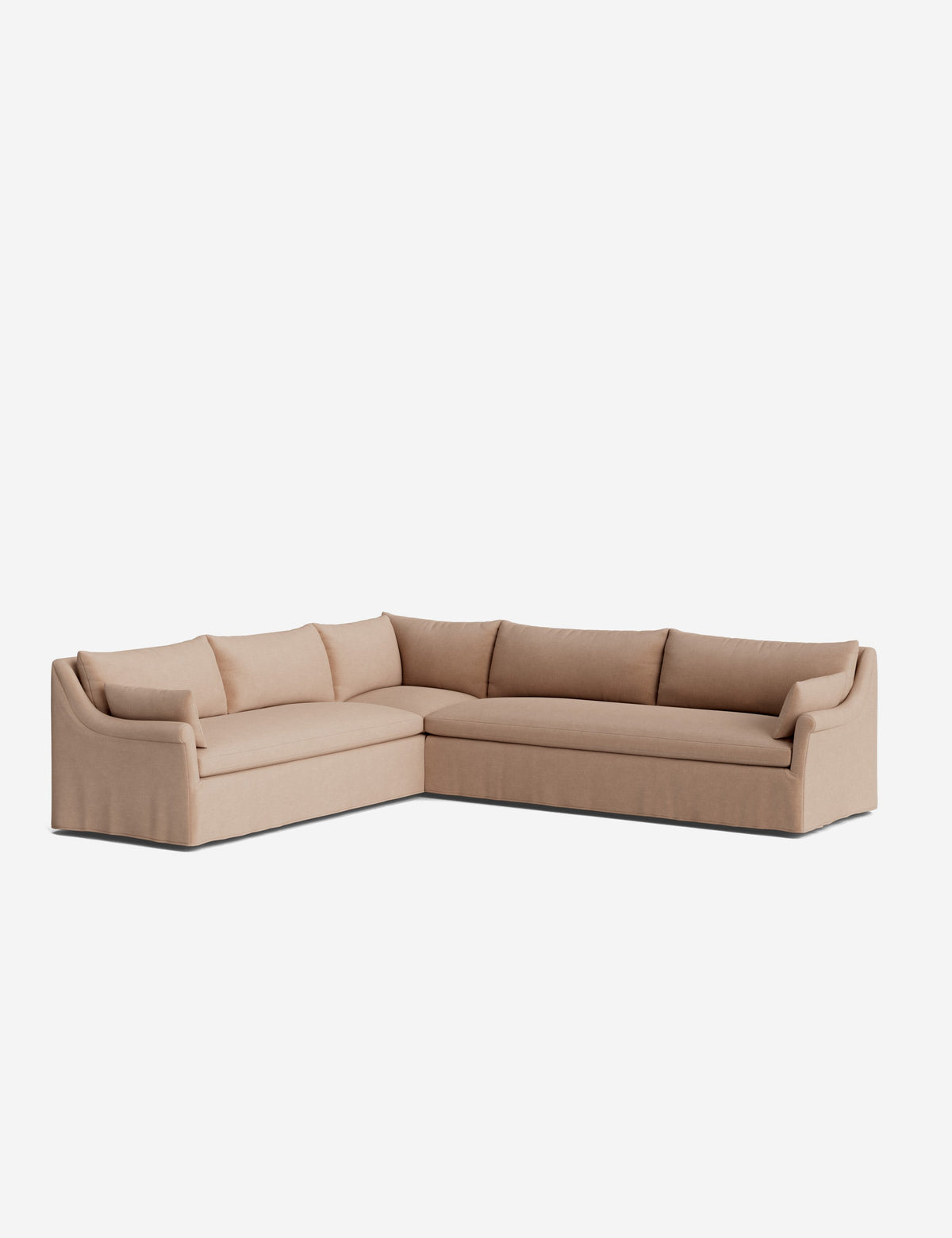 Portola Rolled Arm Slipcover Corner Sectional Sofa
