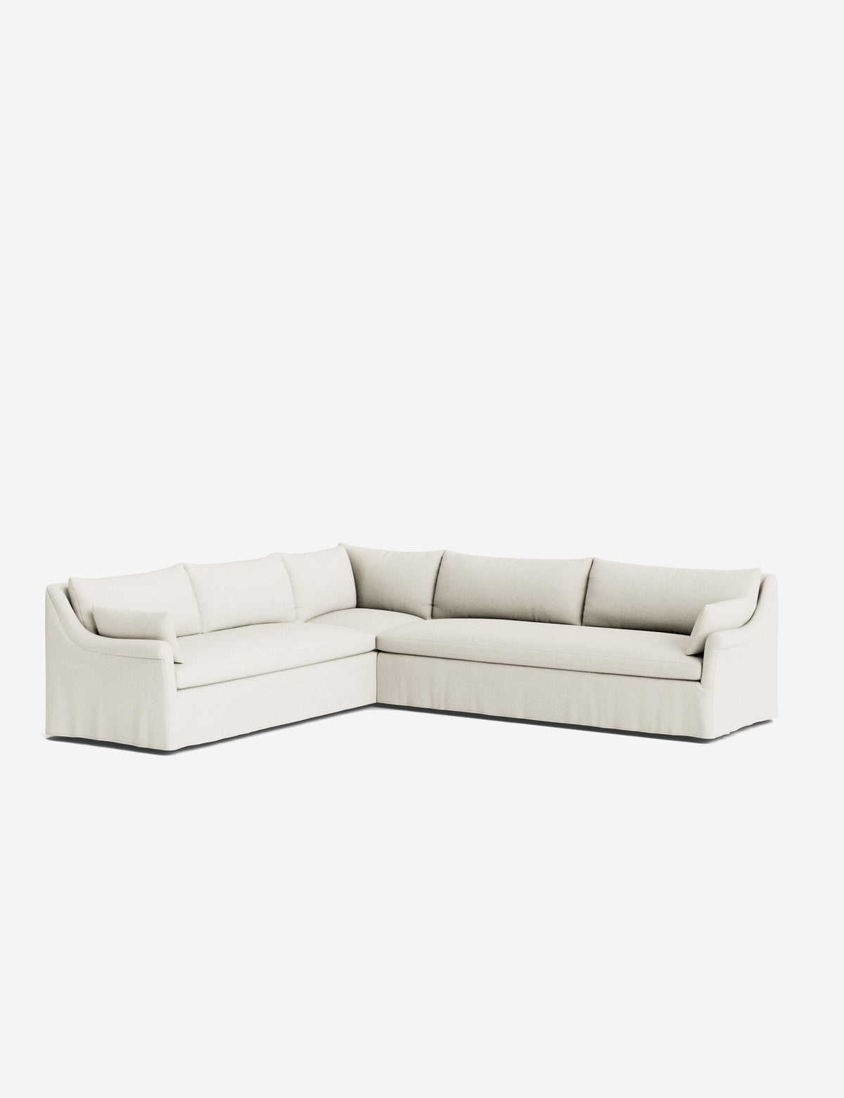 Portola Rolled Arm Slipcover Corner Sectional Sofa