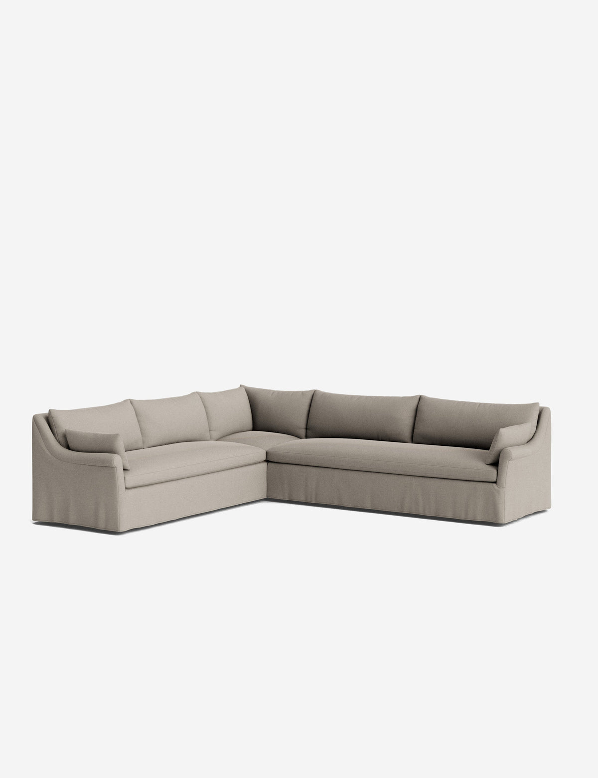 Portola Rolled Arm Slipcover Corner Sectional Sofa