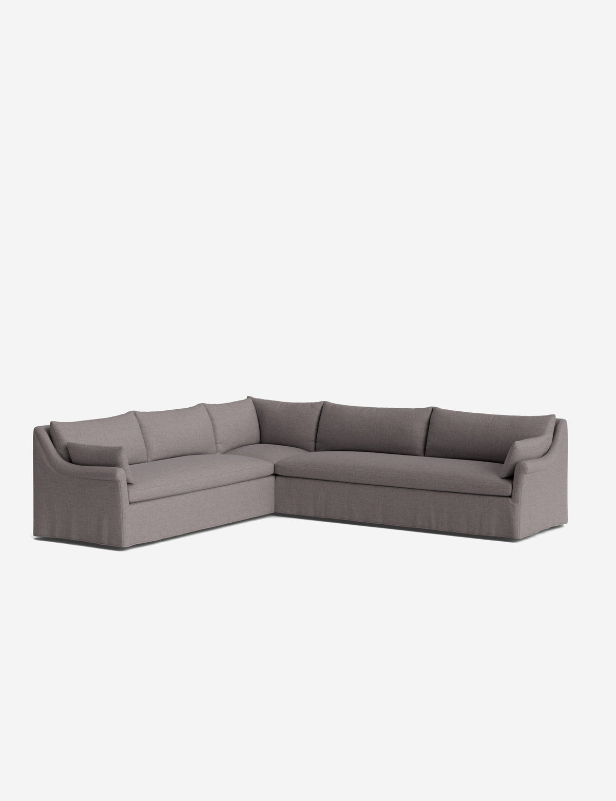 Portola Rolled Arm Slipcover Corner Sectional Sofa