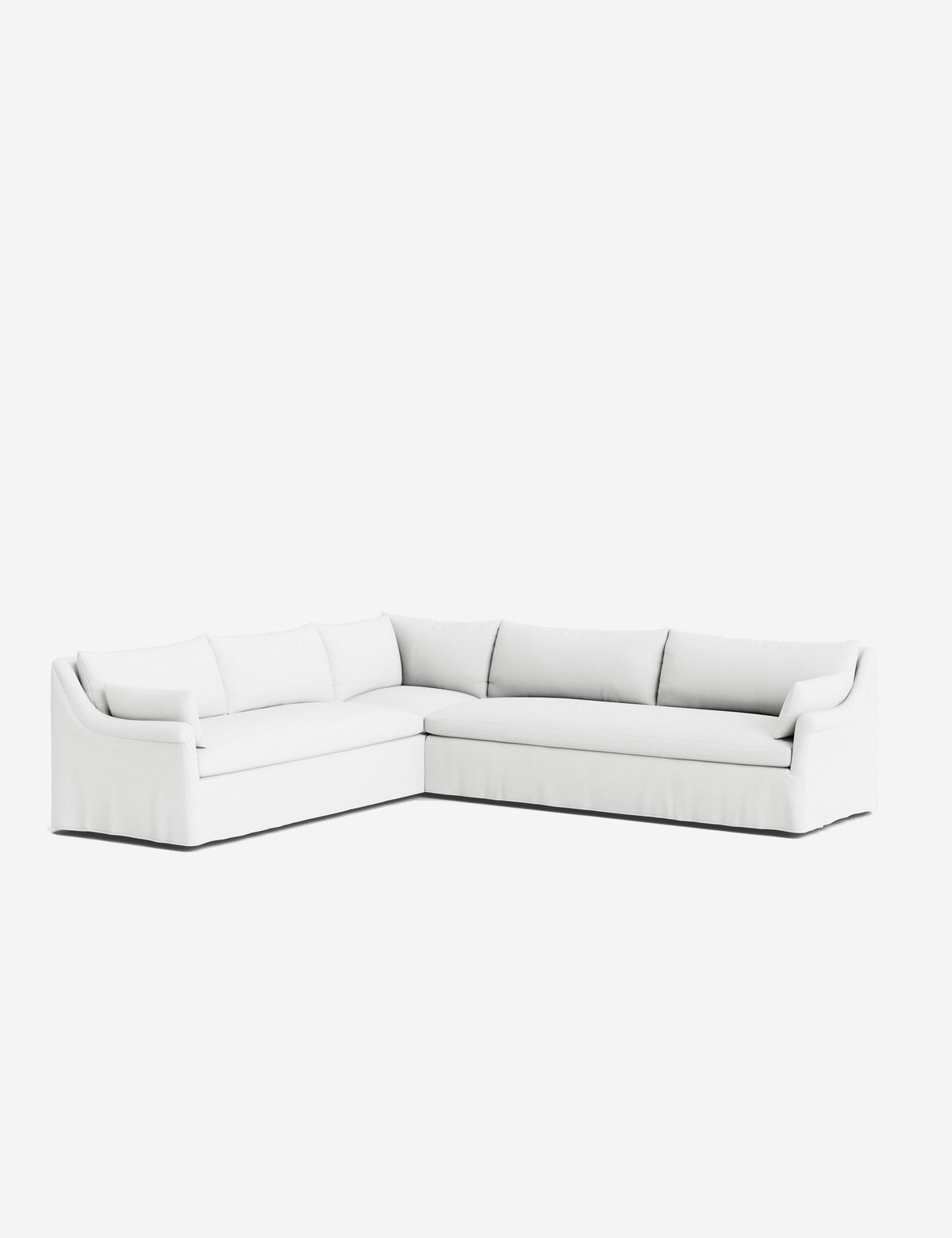 Portola Rolled Arm Slipcover Corner Sectional Sofa