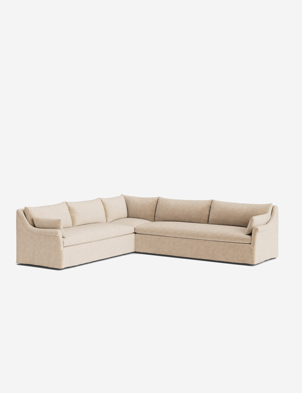 Portola Rolled Arm Slipcover Corner Sectional Sofa