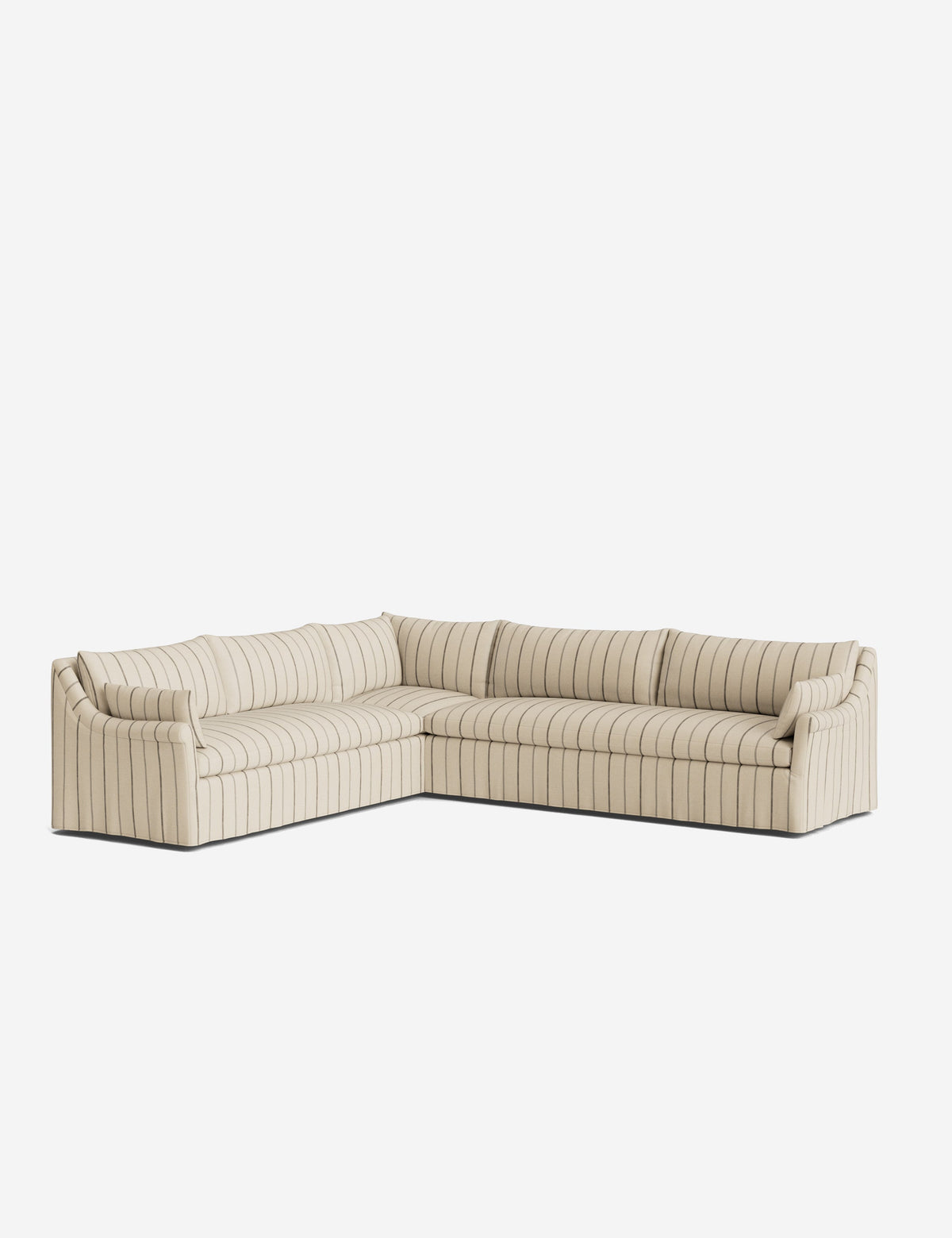 Portola Rolled Arm Slipcover Corner Sectional Sofa
