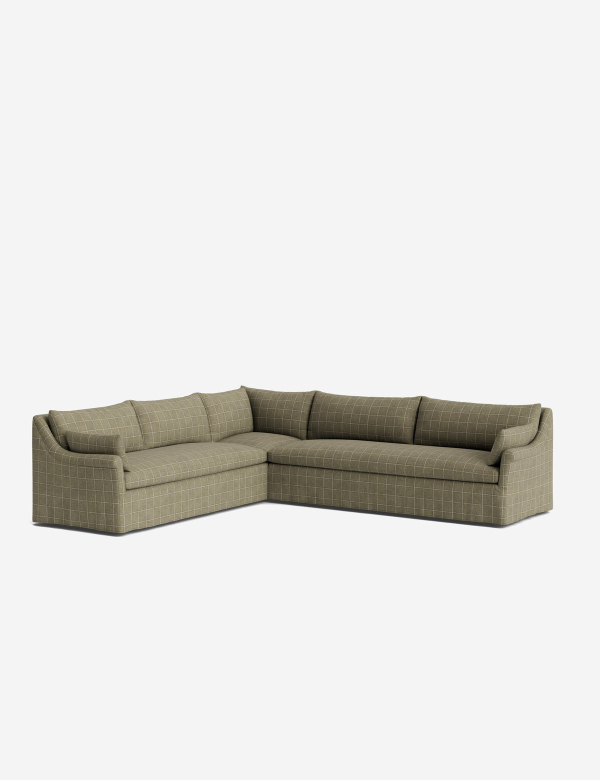 Portola Rolled Arm Slipcover Corner Sectional Sofa