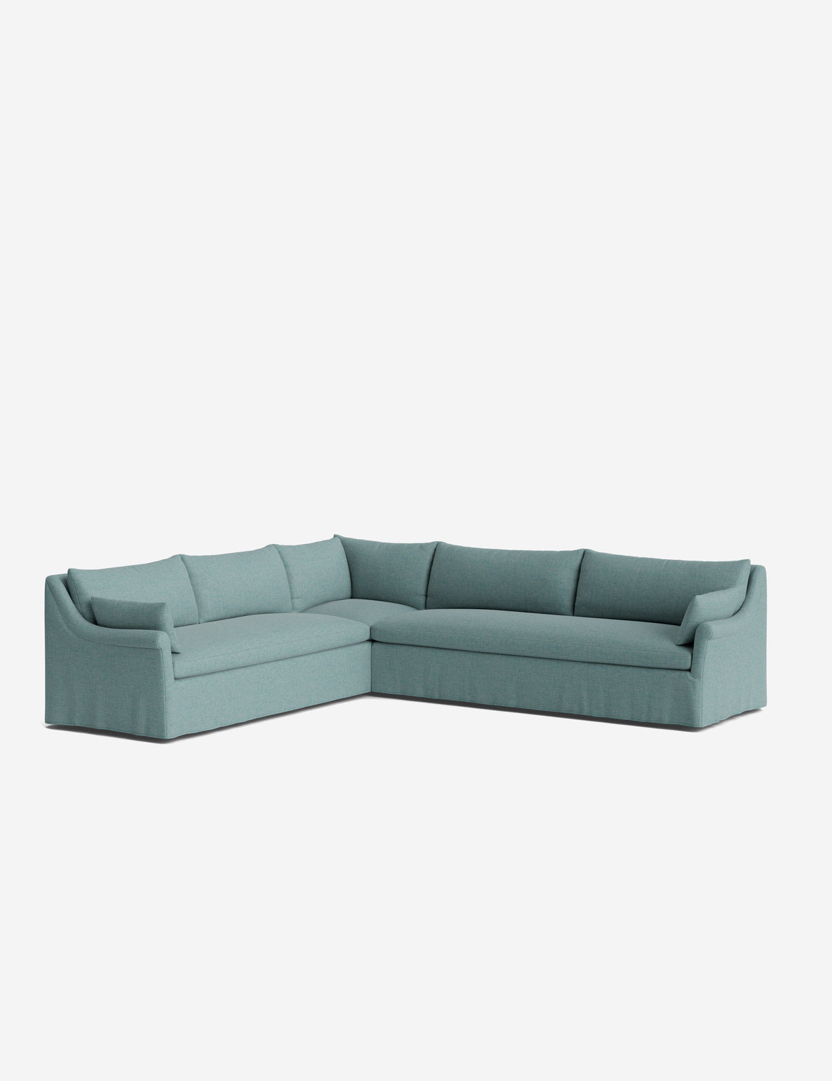 Portola Rolled Arm Slipcover Corner Sectional Sofa