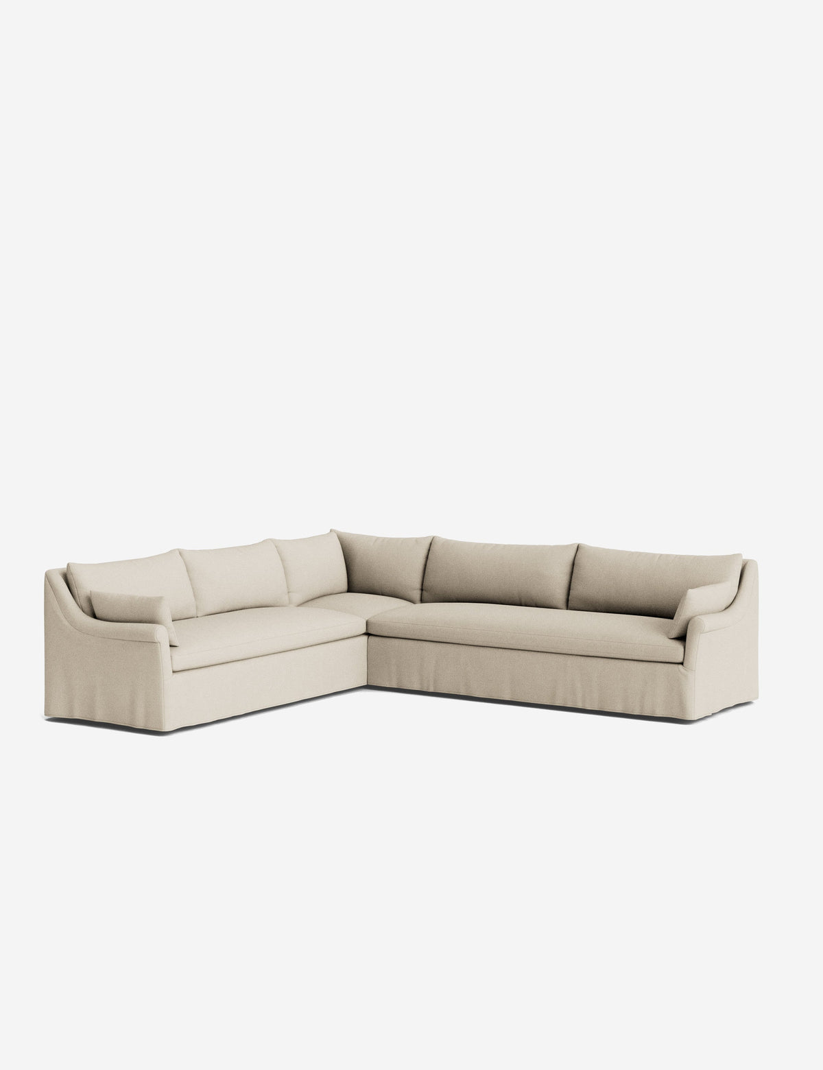 Portola Rolled Arm Slipcover Corner Sectional Sofa