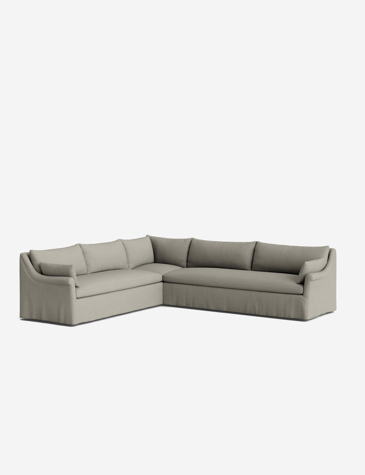 Portola Rolled Arm Slipcover Corner Sectional Sofa