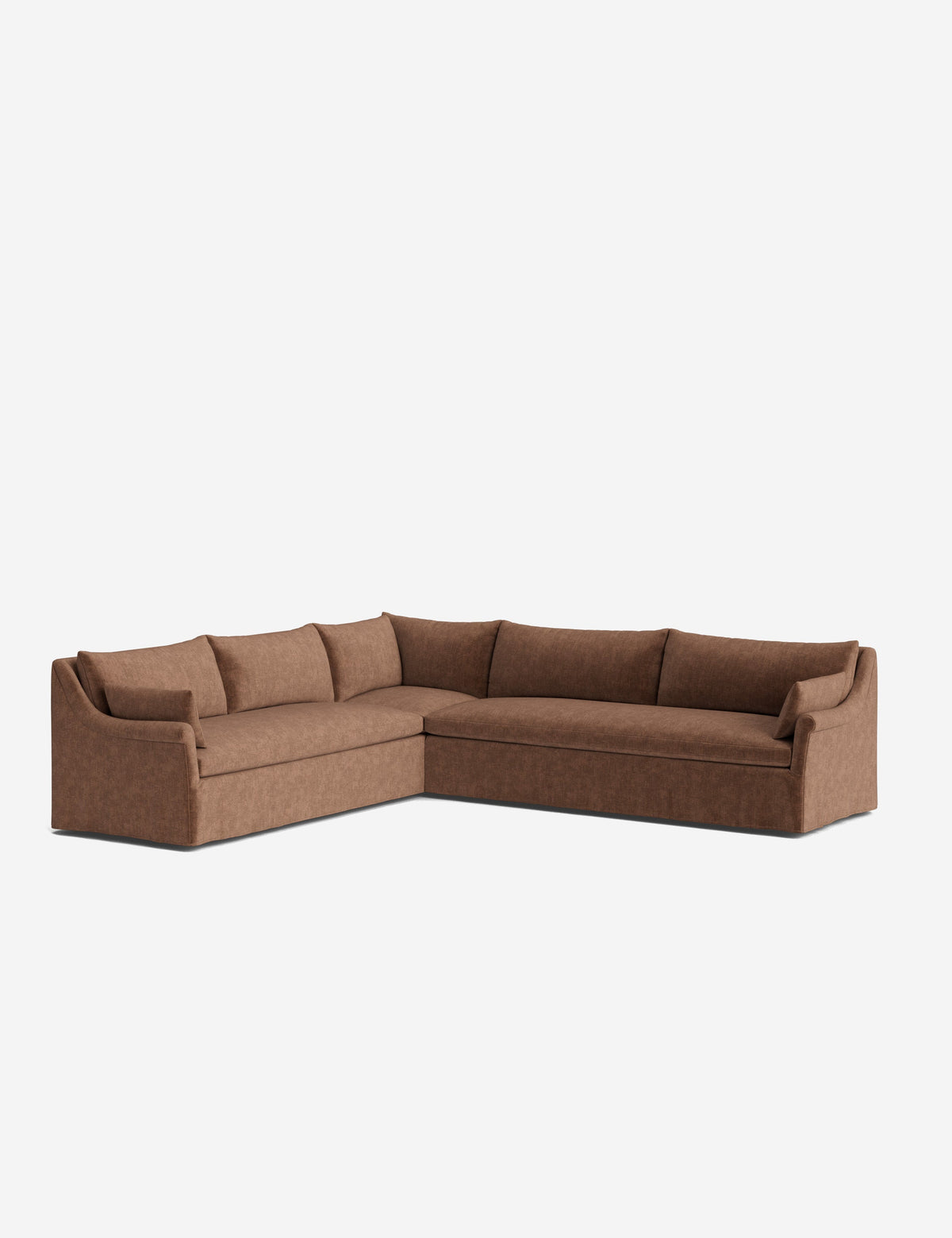 Portola Rolled Arm Slipcover Corner Sectional Sofa