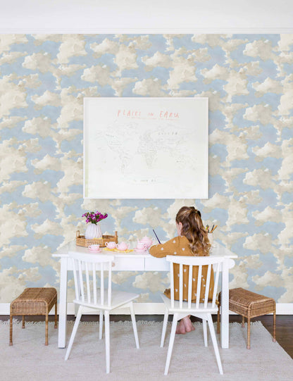 Clouds on Canvas Premium Peel + Stick Wallpaper