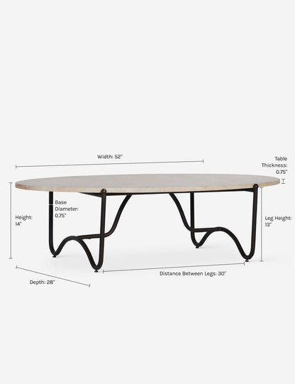 Open Box: Peggy Outdoor Oval Coffee Table, Faux Travertine by Sarah Sherman Samuel