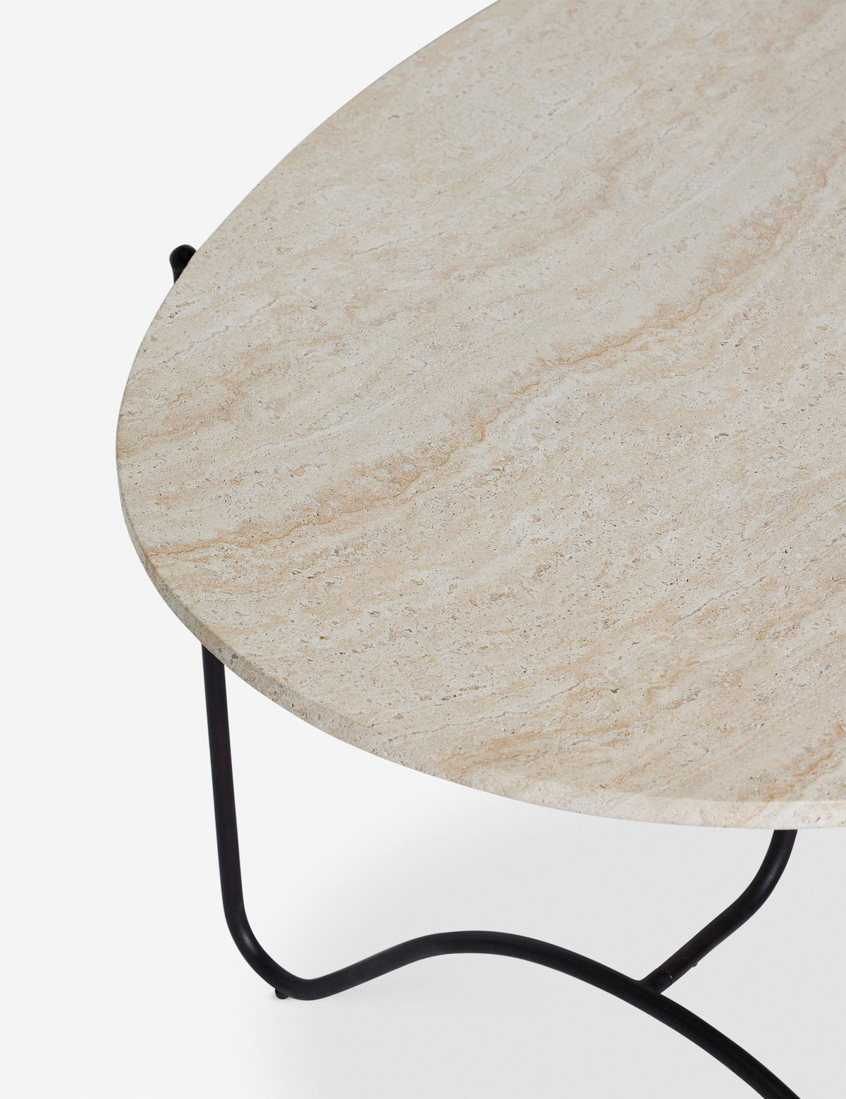 Open Box: Peggy Outdoor Oval Dining Table, Faux Travertine by Sarah Sherman Samuel