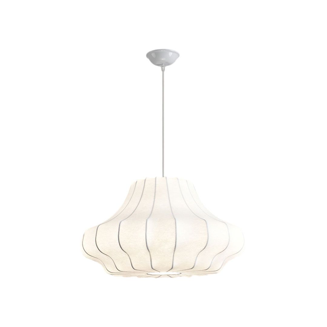 White Pendant Lighting Japanese Vintage Creative Silk Ceiling Light