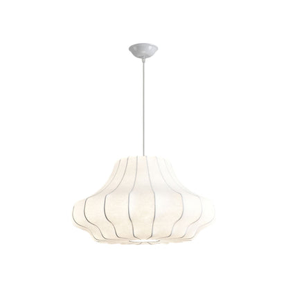 White Pendant Lighting Japanese Vintage Creative Silk Ceiling Light