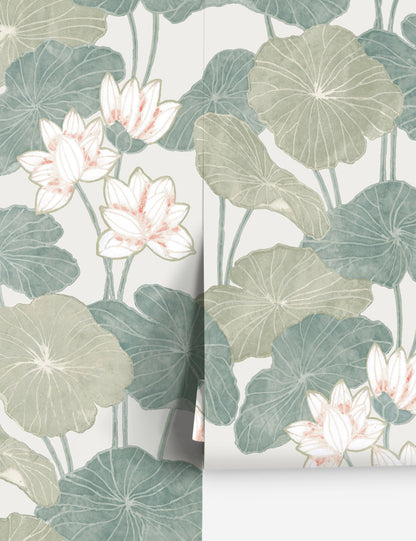 Lily Pad Peel + Stick Wallpaper